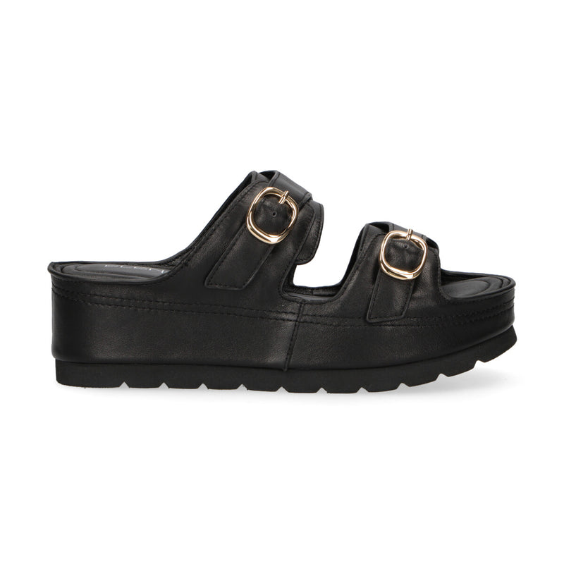 Elena Iachi ciabatta nera con fibbie