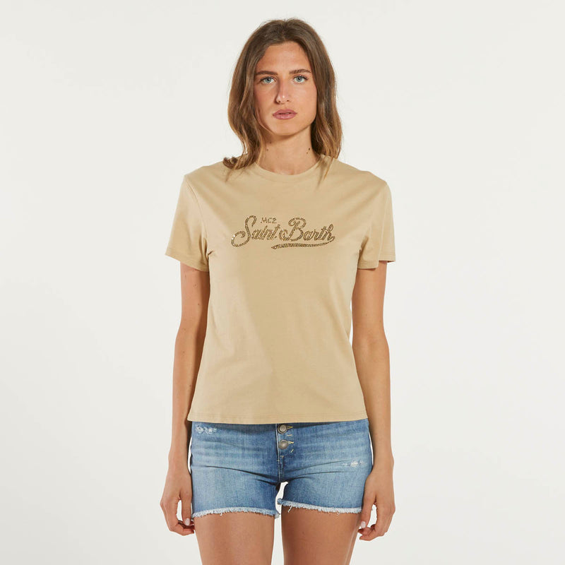 Mc2 Saint Barth t-shirt emilie SB strass beige