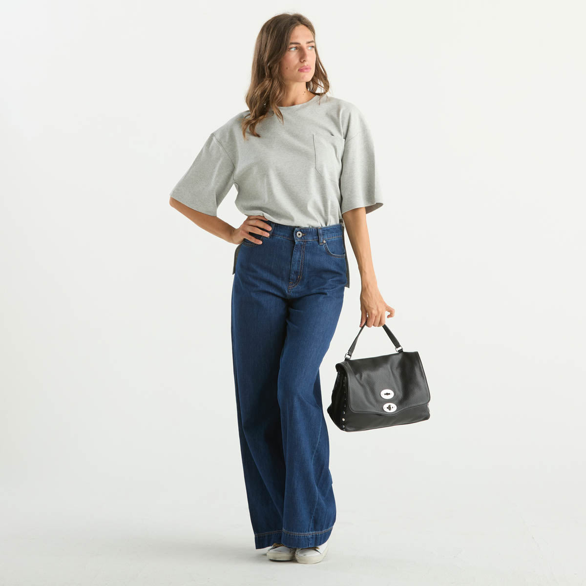 Maxmara maglia manica corta girocollo grigia