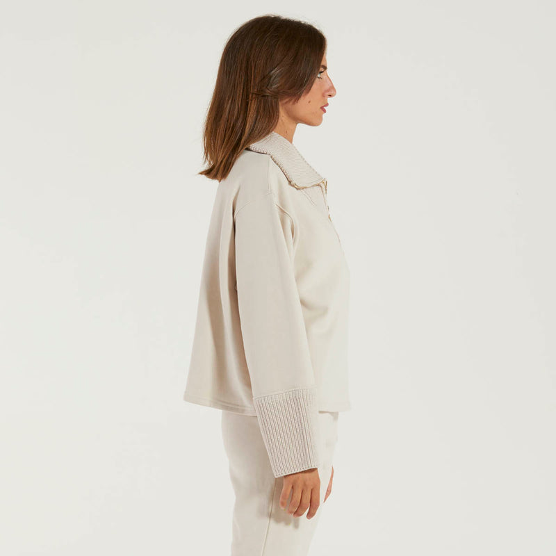 Dondup felpa over con collo camionneur beige