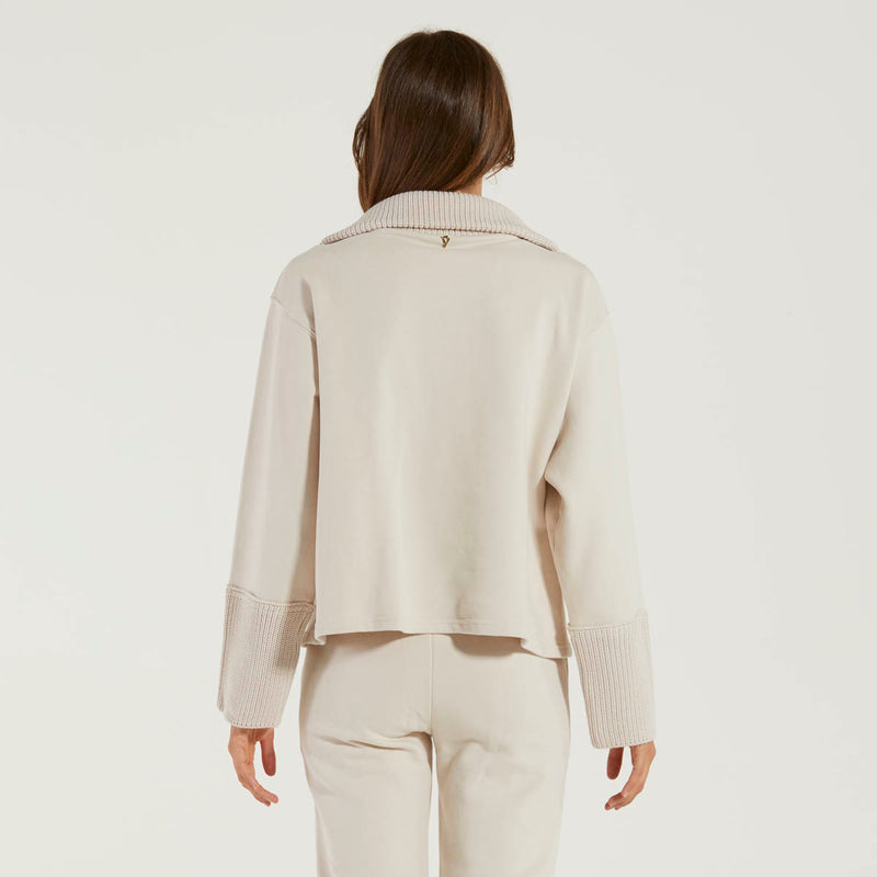 Dondup felpa over con collo camionneur beige