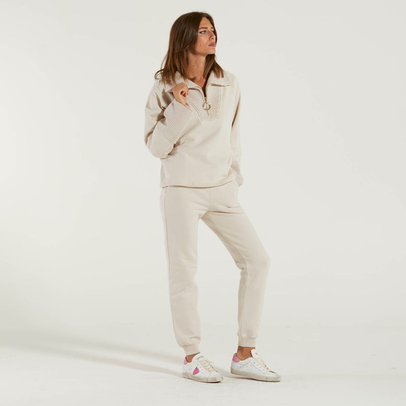 Dondup felpa over con collo camionneur beige