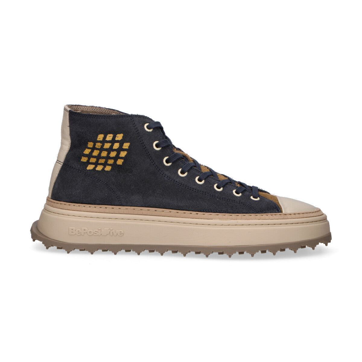 BePositive sneaker Cuprace alta camoscio blu