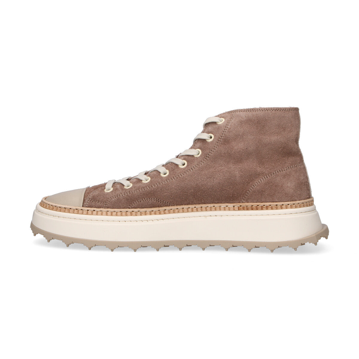 BePositive sneaker Cuprace alta camoscio tortora