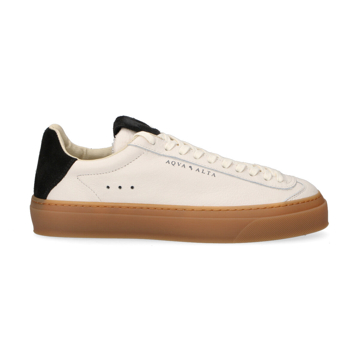 Aqva Alta sneaker in pelle bianca camoscio nero