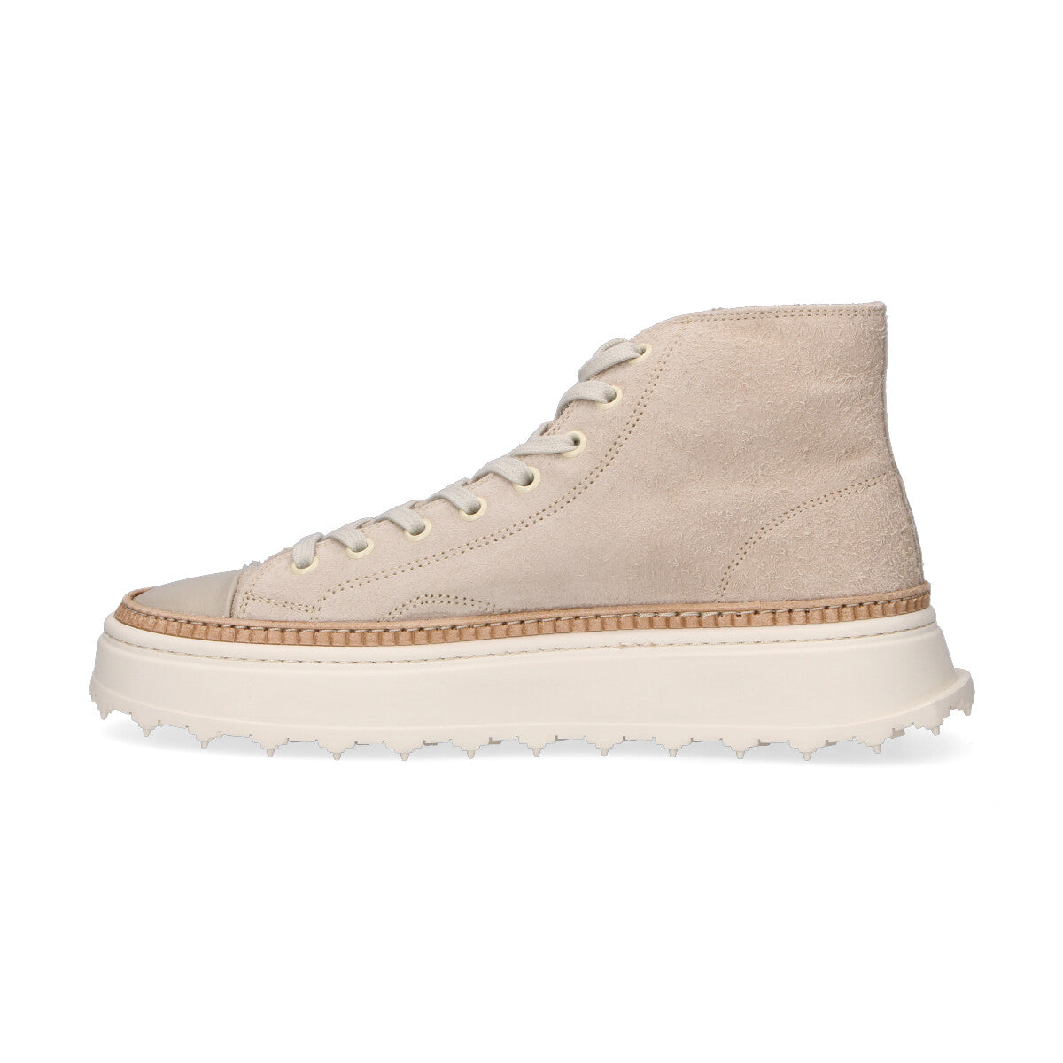 BePositive sneaker Cuprace alta in camoscio beige