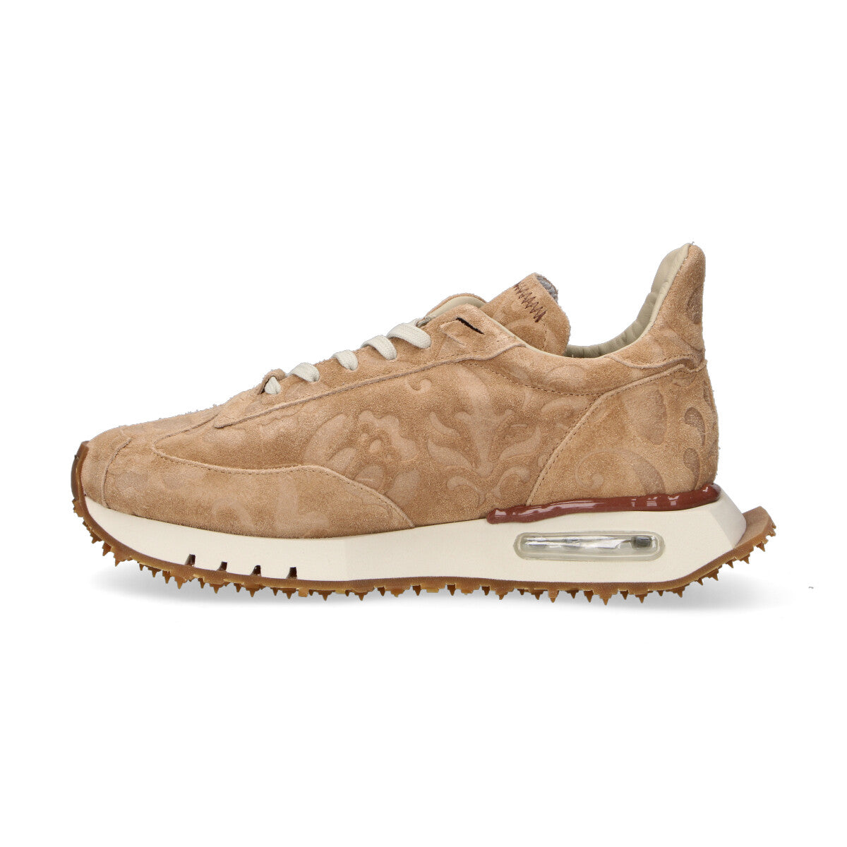 BePositive sneaker Race lavorata in camoscio beige