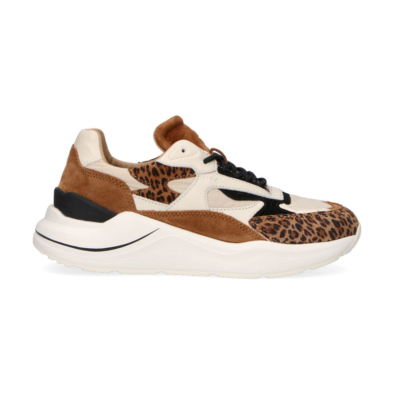 D.A.T.E. sneaker Fuga nylon cuoio animalier