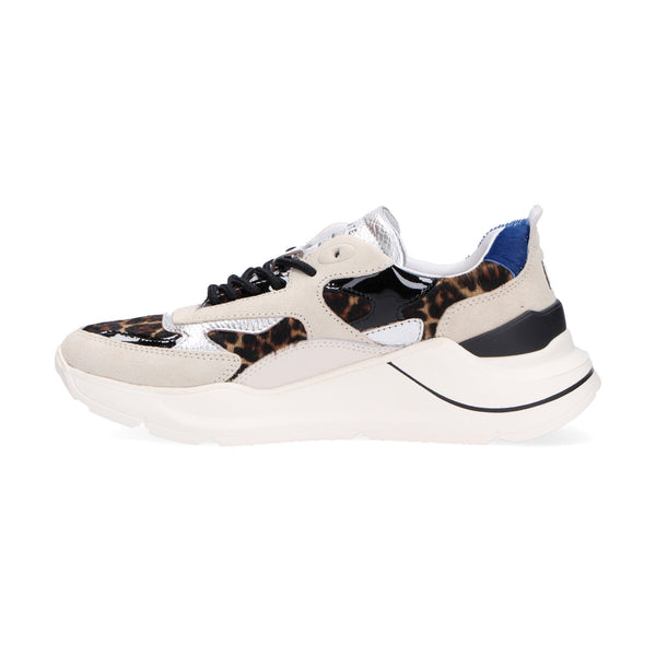 D.A.T.E. Sneaker Fuga pony leopard white