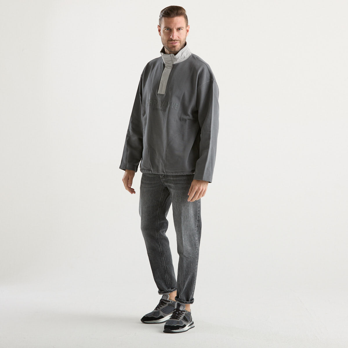 Murphy&Nye felpa collo alto grigia