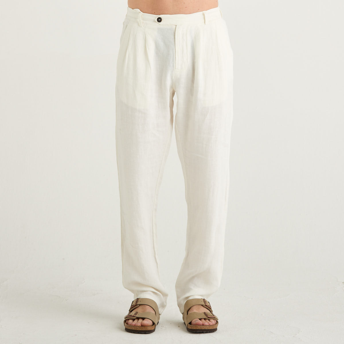 Mc2 Saint Barth pantalone in lino bianco