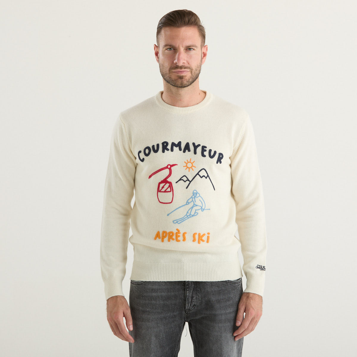 Mc2 Saint Barth maglione courma draw panna