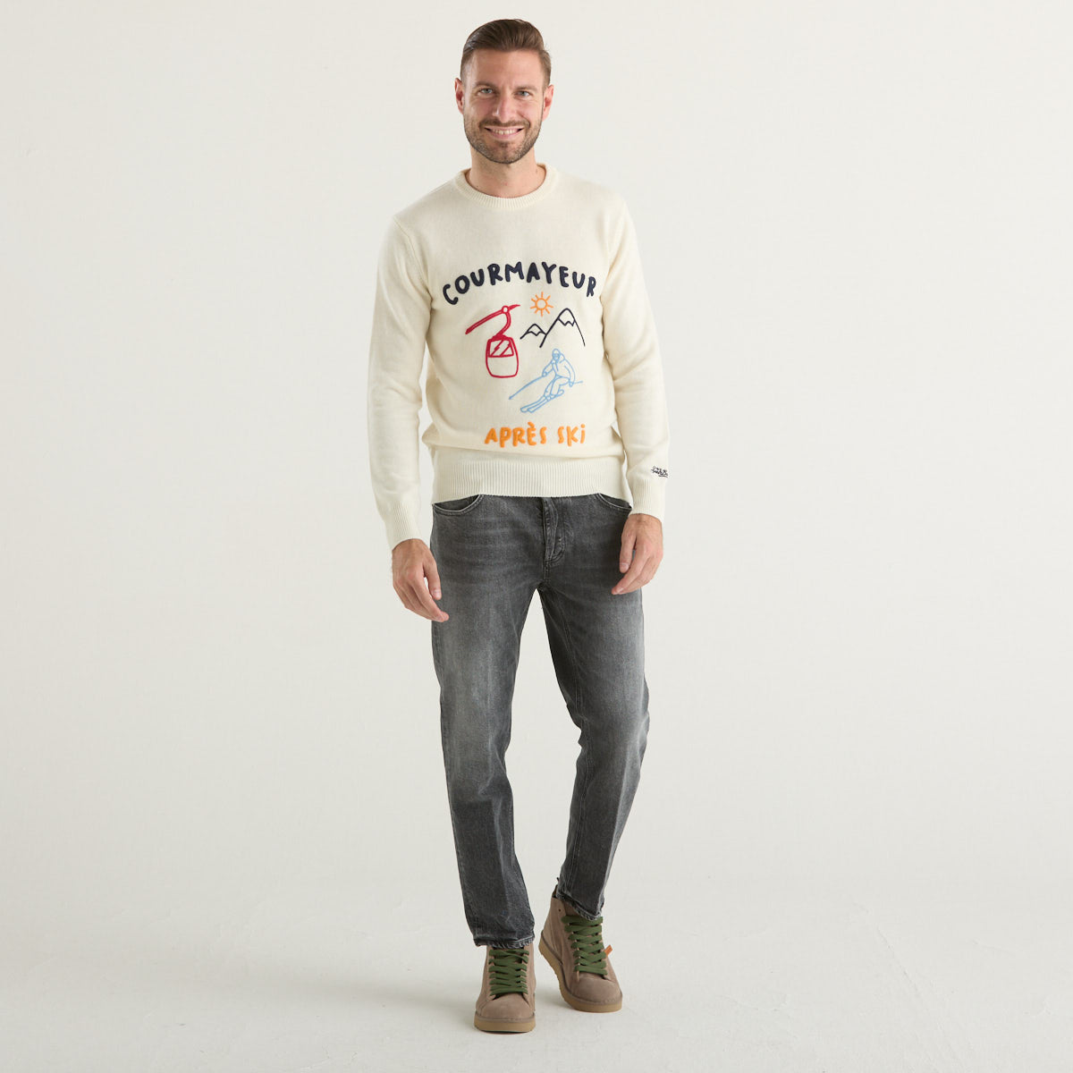 Mc2 Saint Barth maglione courma draw panna