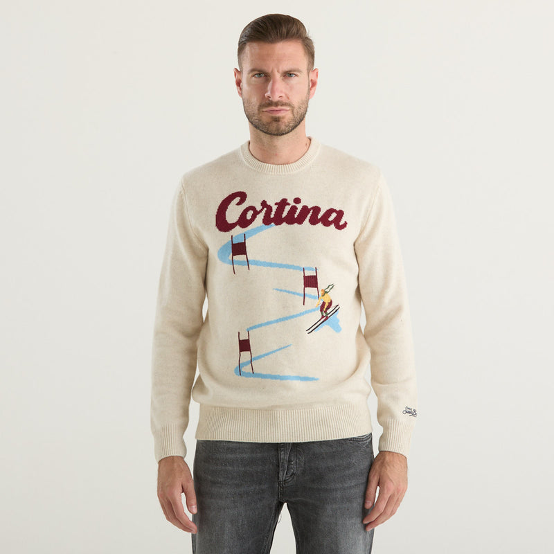 Mc2 Saint Barth maglione cortina ski race beige