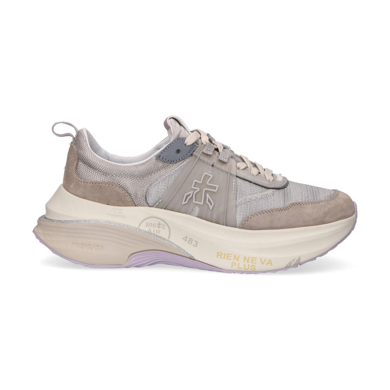 Premiata sneaker Hill grigio e beige