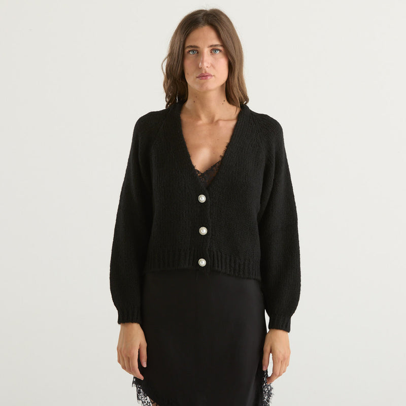Haveone cardigan in tessuto nero