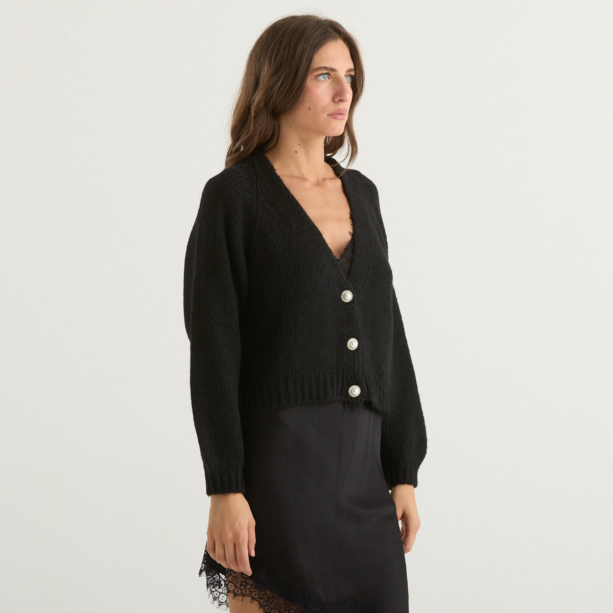 Haveone cardigan in tessuto nero