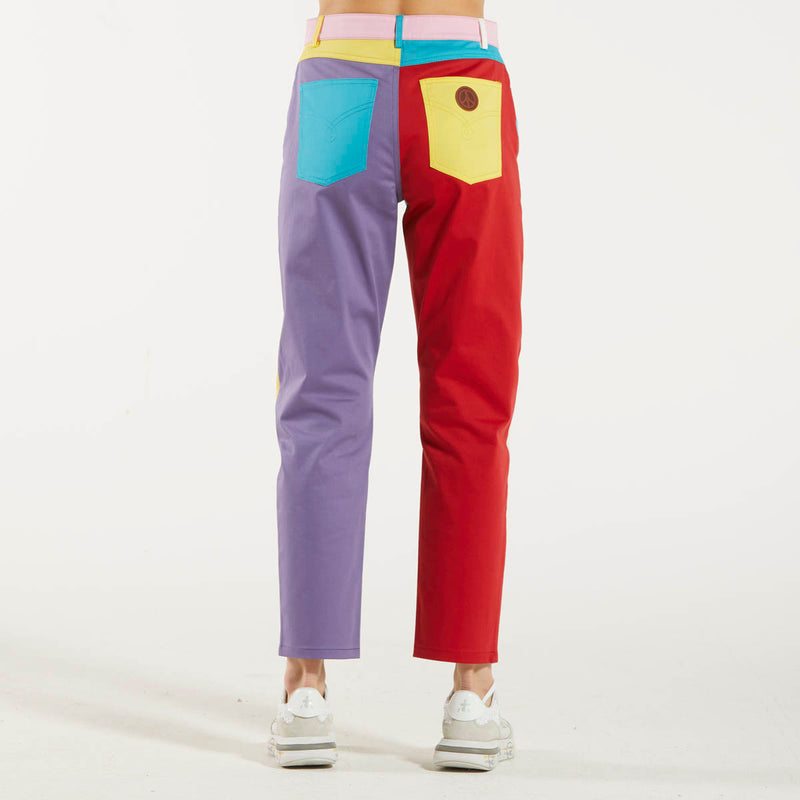 Moschino pantalone stampa multicolor
