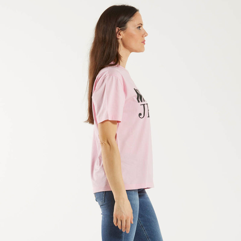 Moschino t-shirt rosa con logo