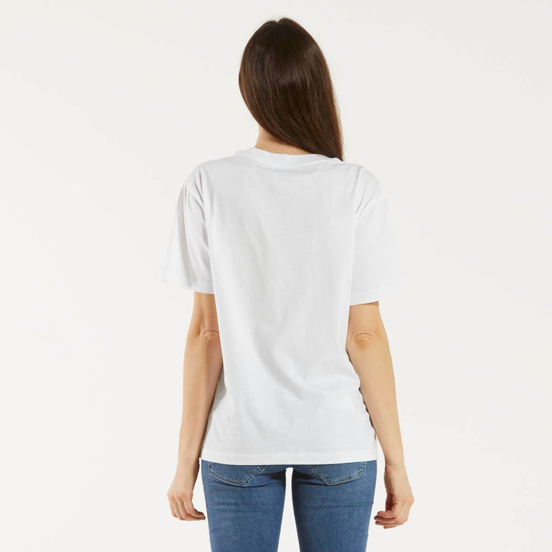 Moschino t-shirt bianca con stampa