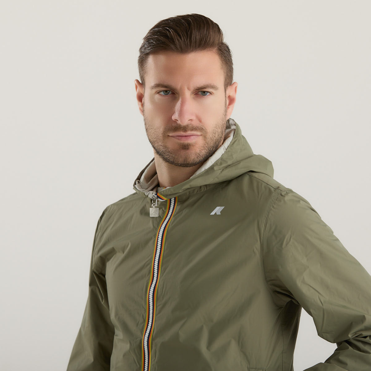K-way giubbino reversibile verde e beige
