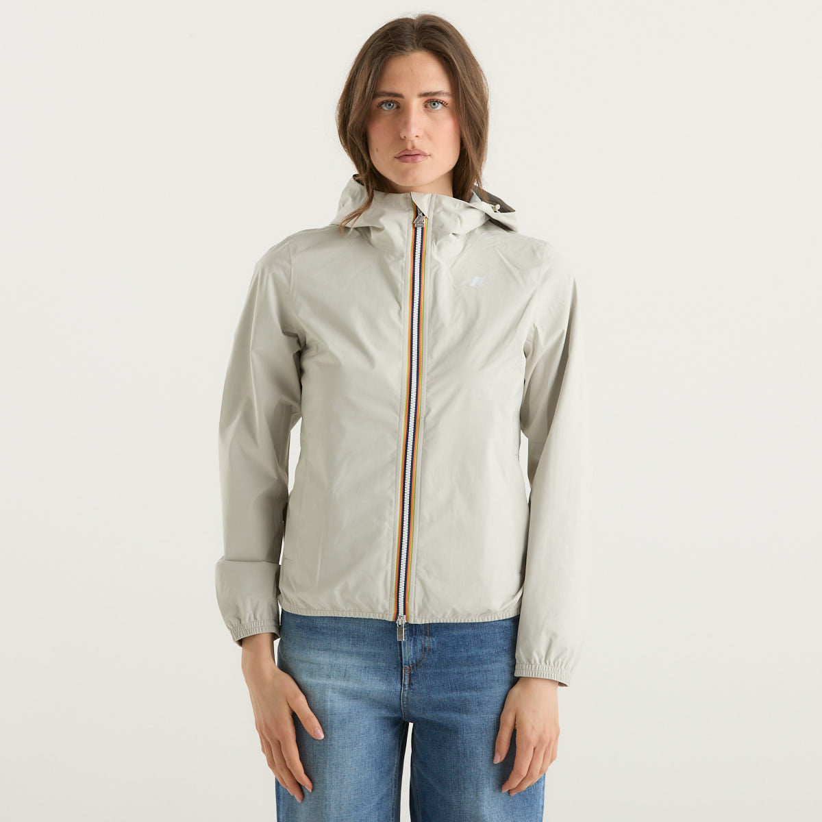 K-way giubbino corto con cappuccio beige