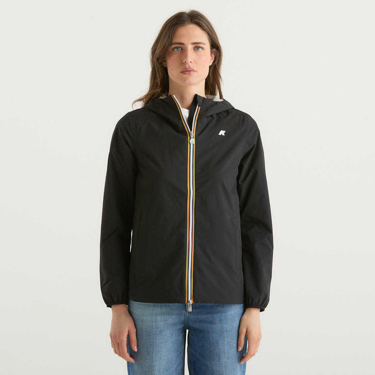 K-way giubbino corto reversibile nero e beige