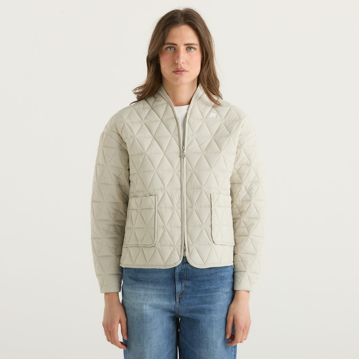 K-way piumino corto 100 grammi trapuntato beige