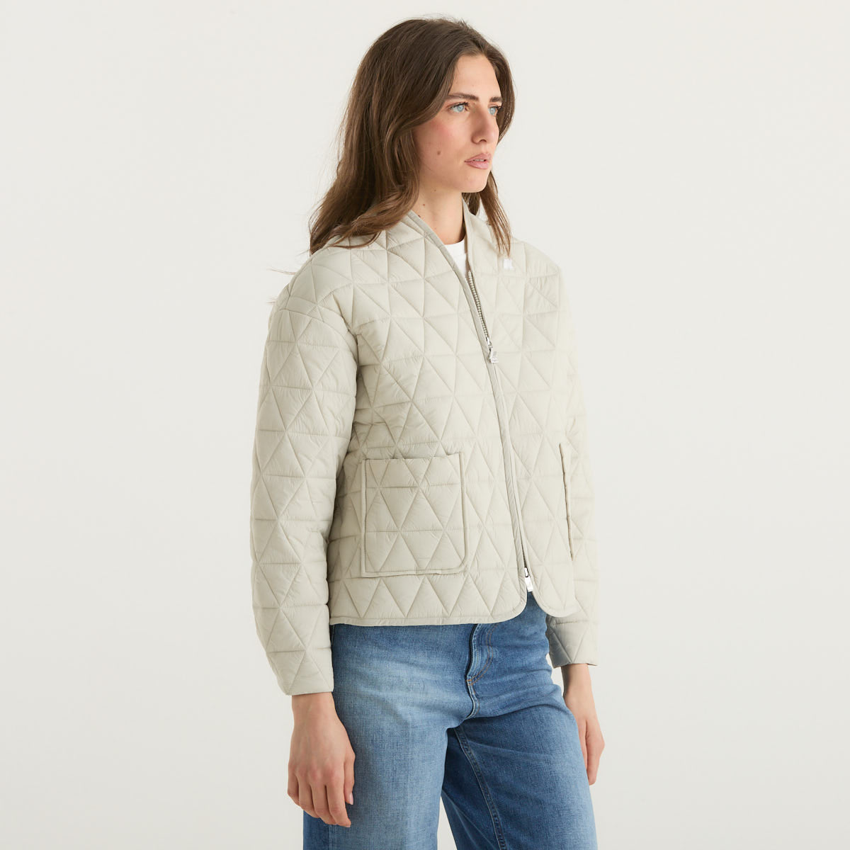 K-way piumino corto 100 grammi trapuntato beige