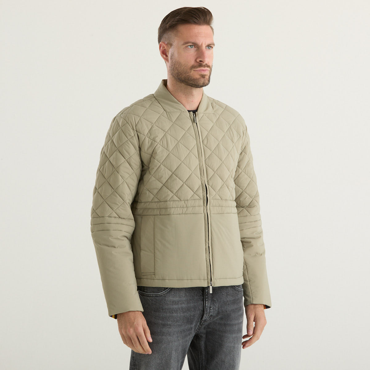 K-way giubbino trapuntato corto verde chiaro