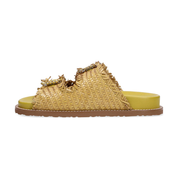 Coral Blue ciabatta pelle intrecciata lime