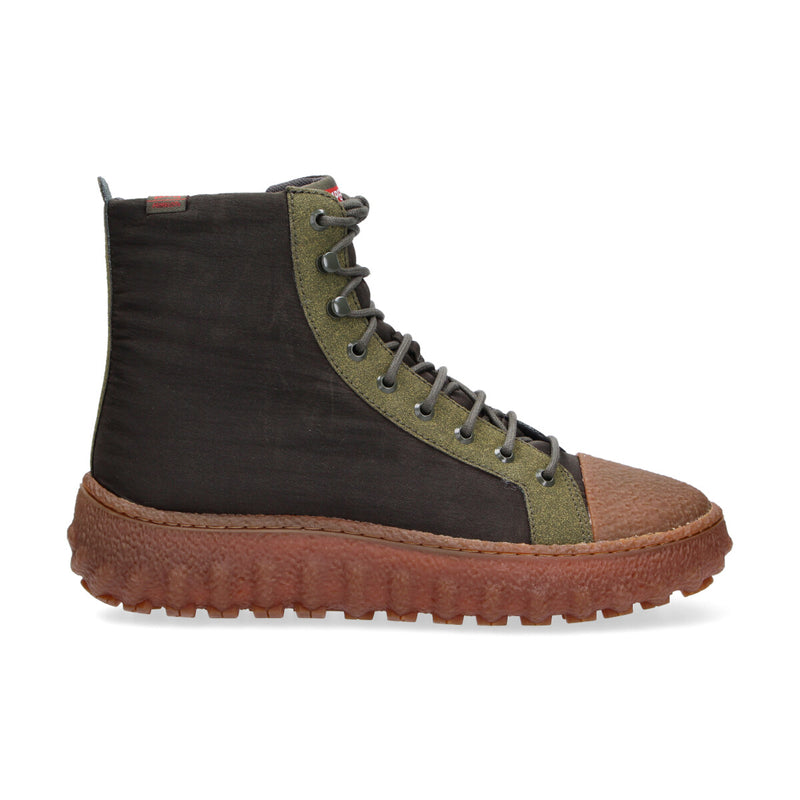 Camper boot Ground pelle tessuto verde