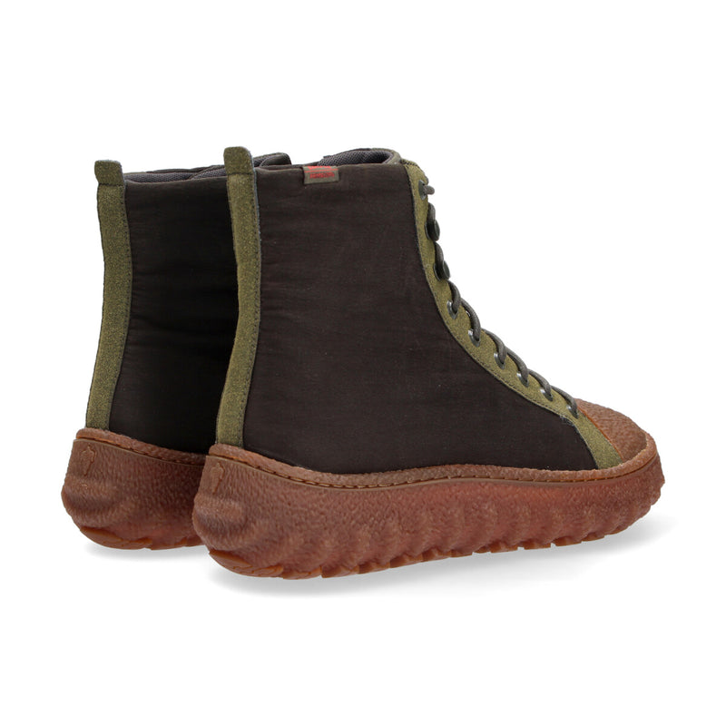 Camper boot Ground pelle tessuto verde