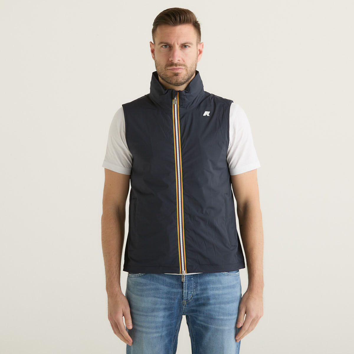 K-way gilet in tessuto blu