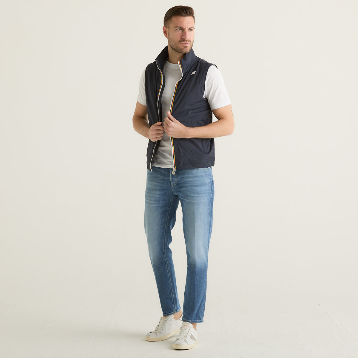 K-way gilet in tessuto blu