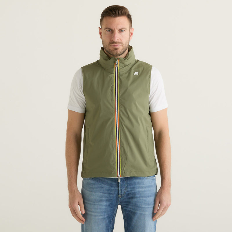 K-way gilet in tessuto verde