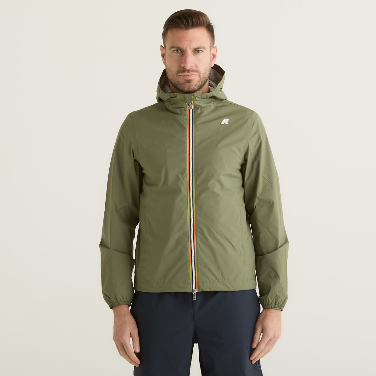 K-Way giubbino leggero con cappuccio verde