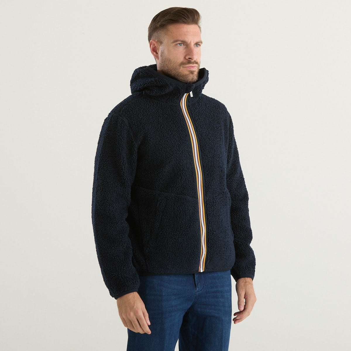 K-way giubbino in sherpa reversibile blu