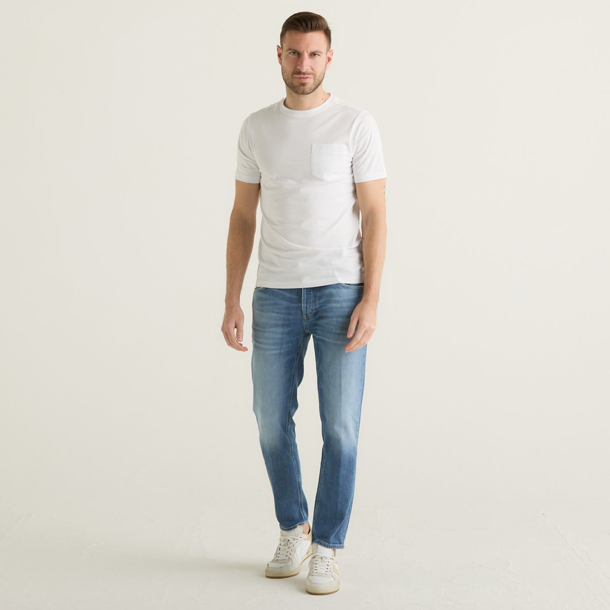 K-Way t-shirt girocollo in tessuto bianco