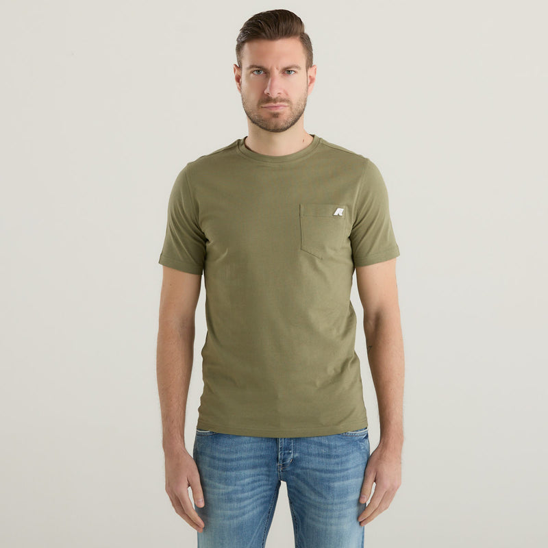 K-Way t-shirt girocollo in tessuto verde