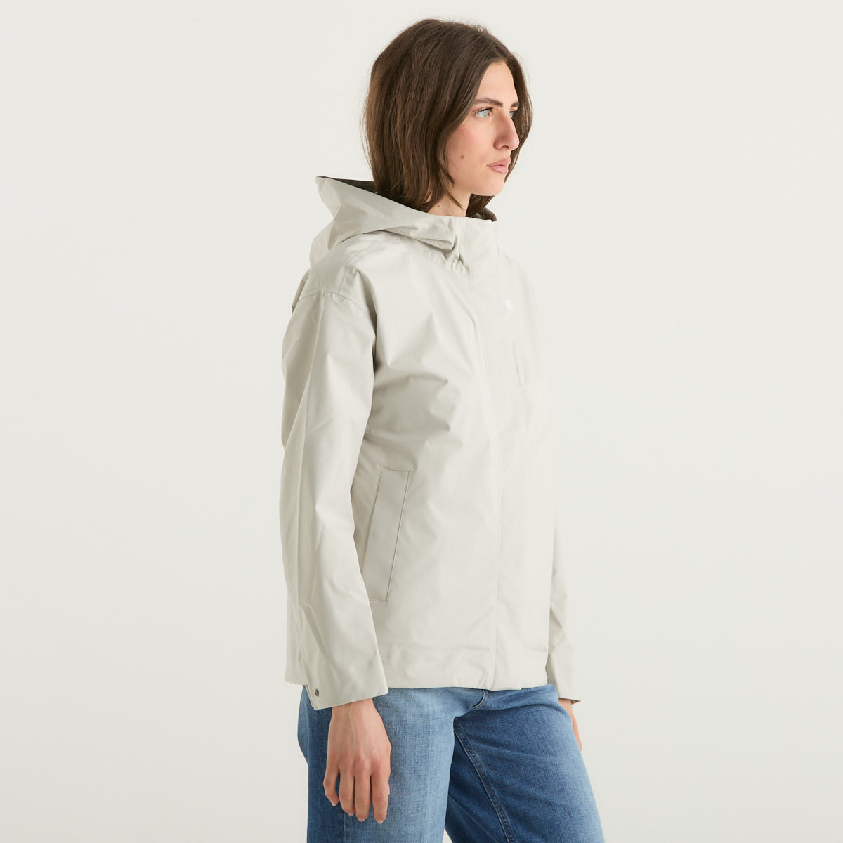 K-way giubbino con cappuccio in tessuto tecnico