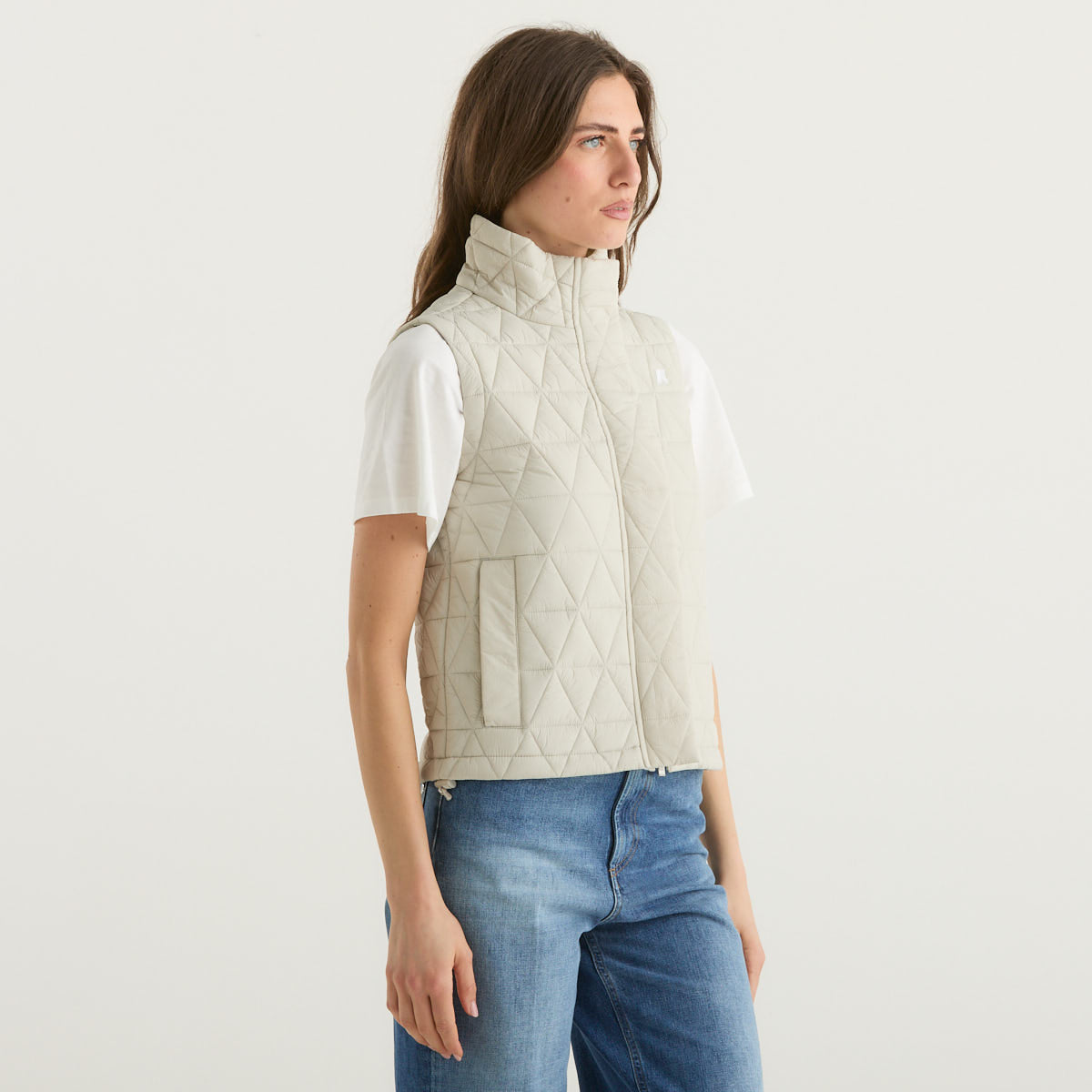 K-Way gilet trapuntato beige