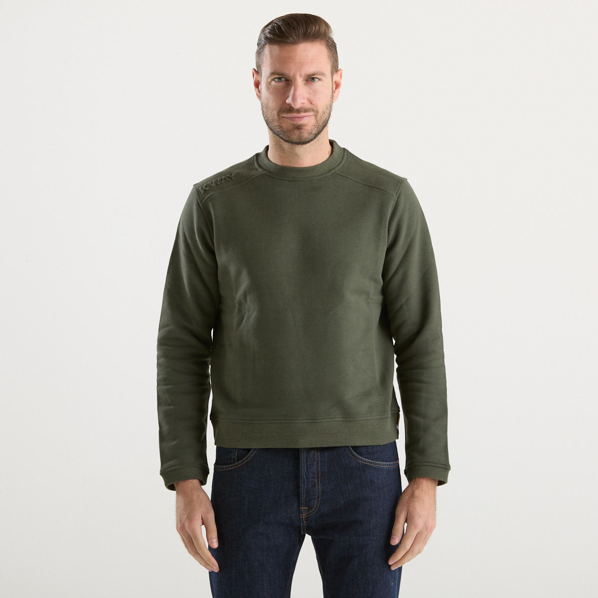 K-Way felpa girocollo in tessuto verde