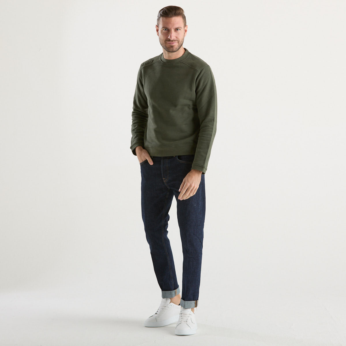 K-Way felpa girocollo in tessuto verde