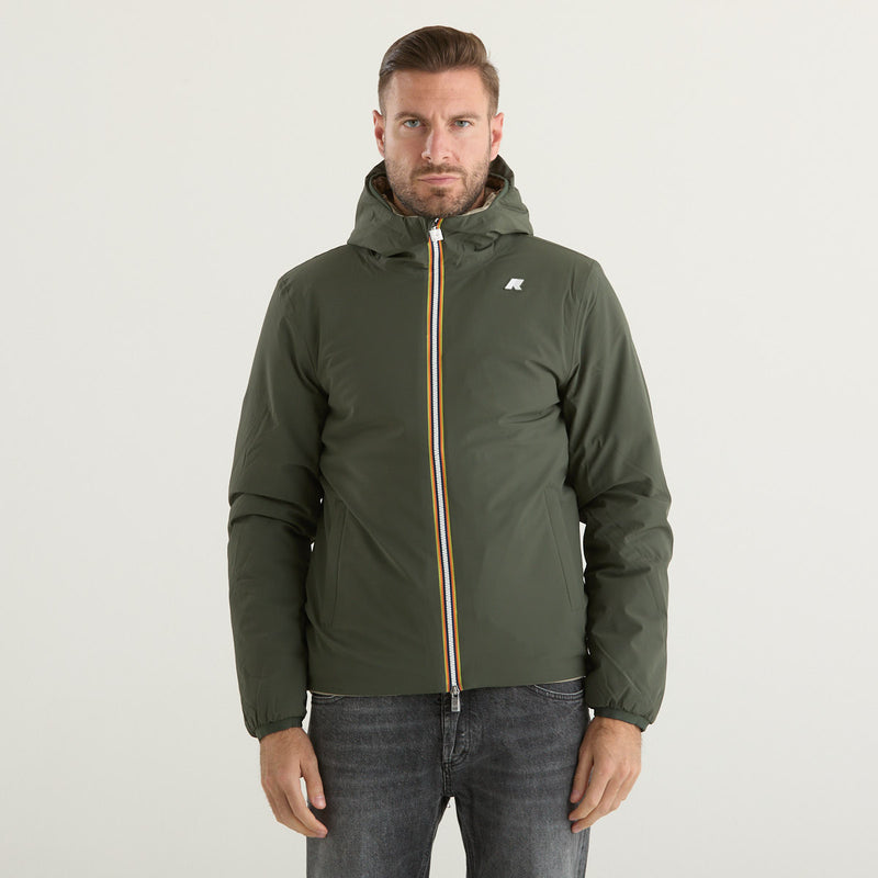 K-way giubbino con cappucio reversibile verde