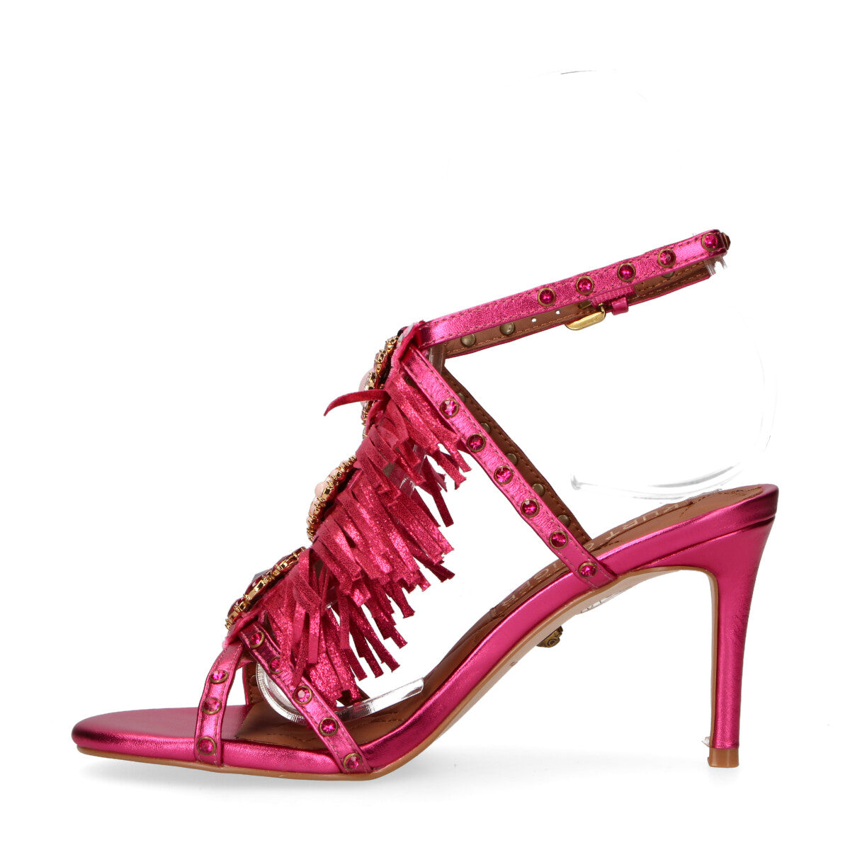 Kurt Geiger sandalo Jewel Fringe pelle fucsia