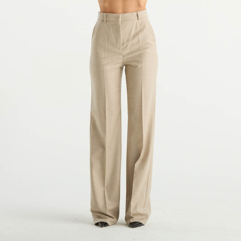 Maxmara pantalone elegante a palazzo beige
