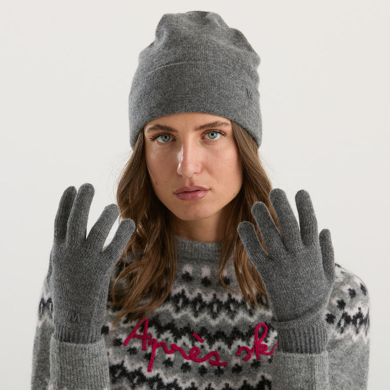 Maxmara guanti in lana grigi