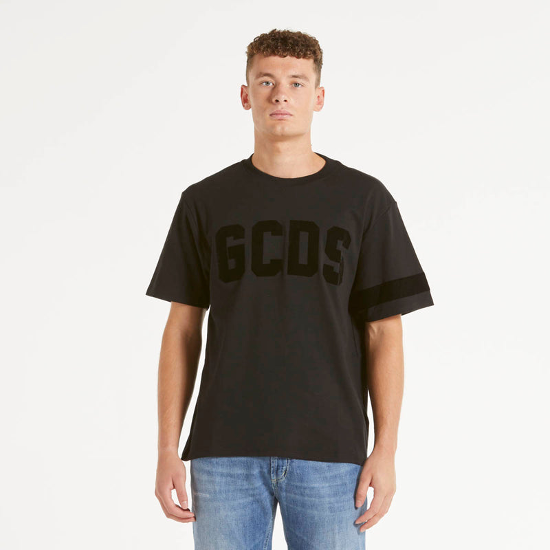 GCDS t-shirt girocollo big logo nera