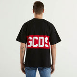GCDS t-shirt girocollo big logo nera e rossa